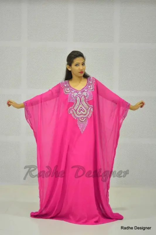 Picture of Radhe Designer Multicolor Georgette Kaftan Dress for Women - Y485