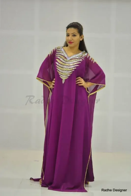 Picture of Radhe Designer Black Chiffon Kaftan Dress for Women - Y413
