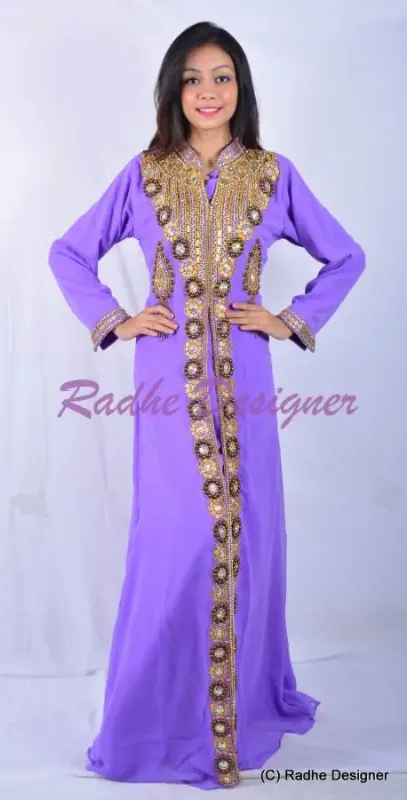 Picture of Radhe Designer Multicolor Georgette Kaftan Dress for Women - Y256