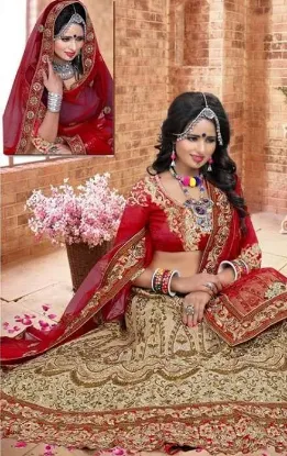 Picture of modest maxi gown wedding lehenga set bridal designer le