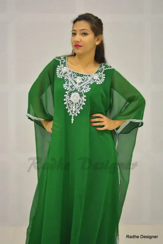 Picture of Radhe Designer Multicolor Georgette Kaftan Dress for Women - Y451