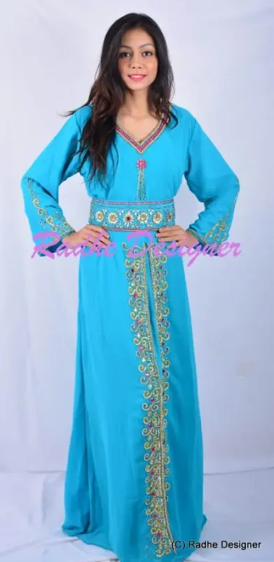 Picture of Radhe Designer Multicolor Georgette Kaftan Dress for Women - Y164
