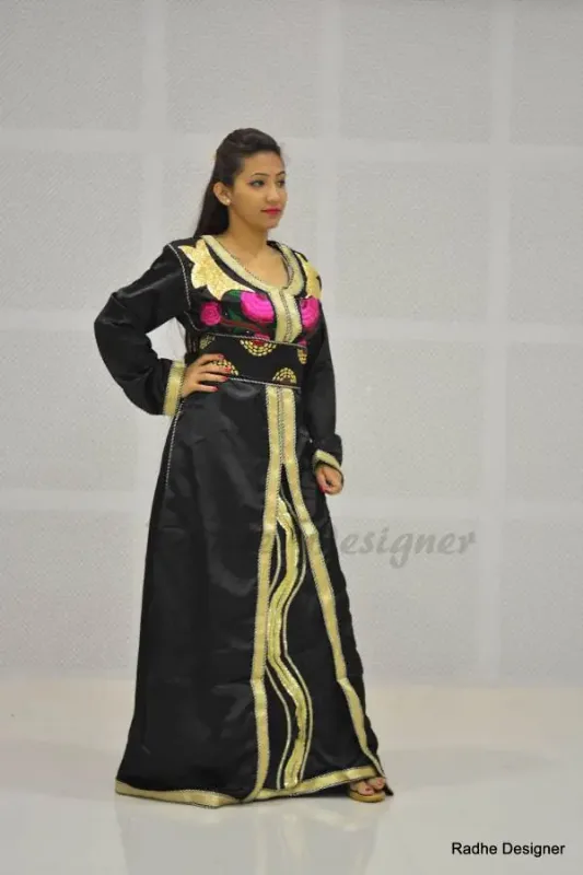 Picture of Radhe Designer Pink Cotton Kaftan Dress for Women - Y582