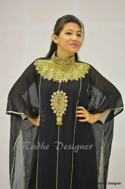 Picture of Radhe Designer Purple Georgette Kaftan Dress for Women - Y347