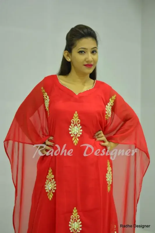 Picture of Radhe Designer Blue Georgette Kaftan Dress for Women - Y406