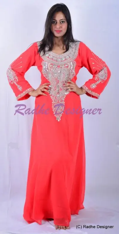 Picture of Radhe Designer Yellow Georgette Kaftan Dress for Women - Y136
