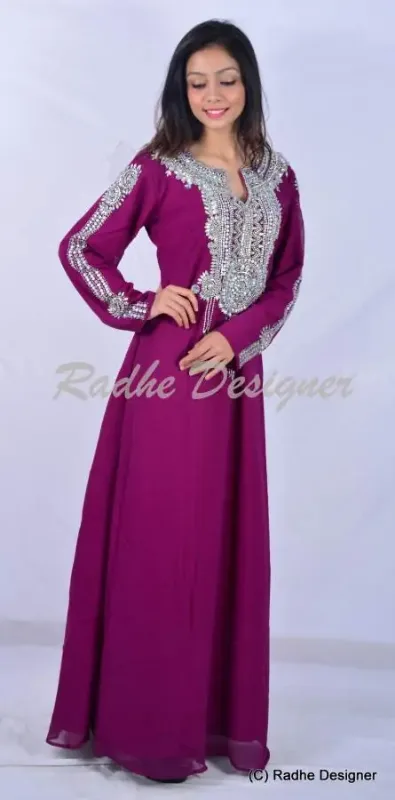 Picture of Radhe Designer Multicolor Georgette Kaftan Dress for Women - Y1098