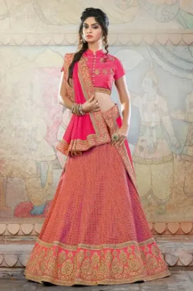 Picture of lehenga choli wedding embroidery partywear traditional,