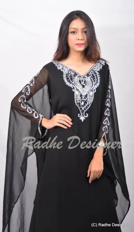 Picture of Radhe Designer Multicolor Georgette Kaftan Dress for Women - Y132