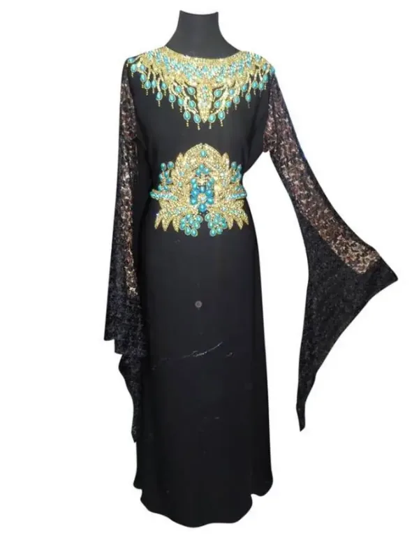 Picture of Radhe Designer Black Georgette Kaftan Dress for Women - F10119