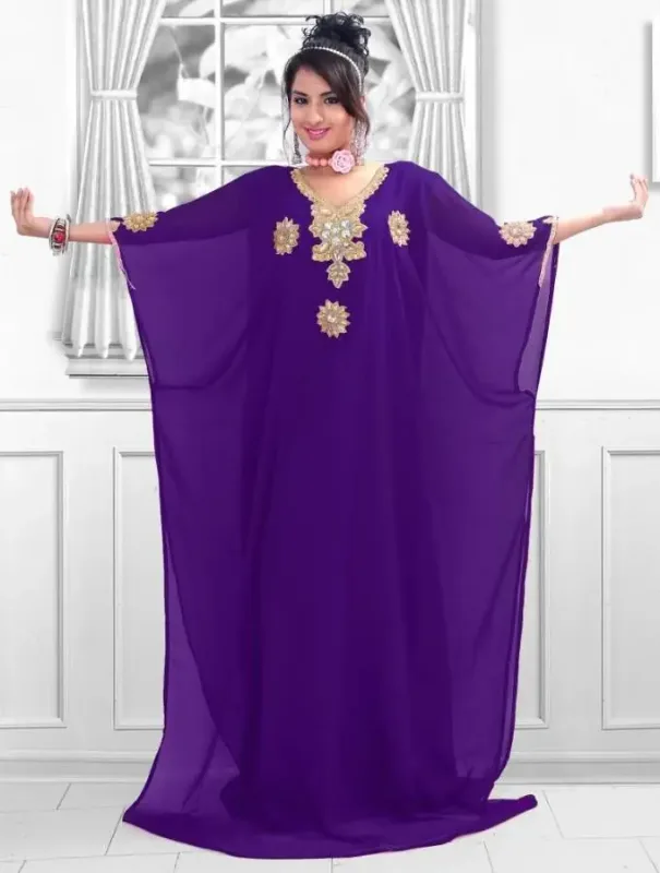 Picture of Radhe Designer Black Georgette Kaftan Dress for Women - F9981