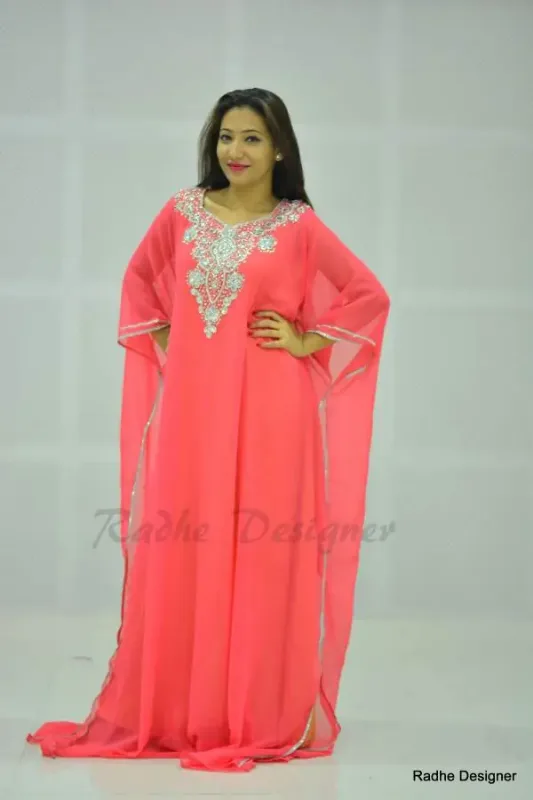 Picture of Radhe Designer Multicolor Georgette Kaftan Dress for Women - Y370