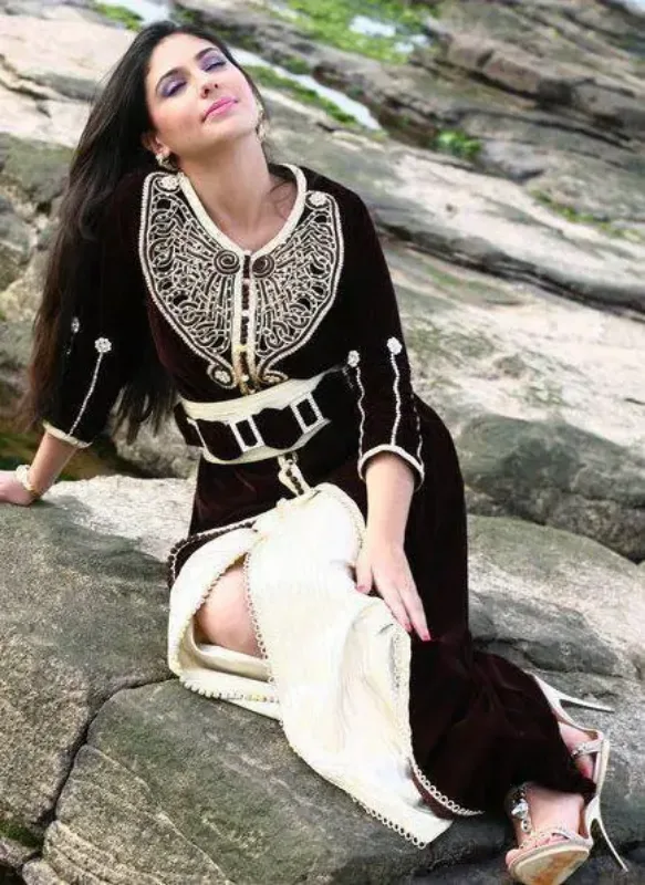 Picture of Radhe Designer Black Georgette Kaftan Dress for Women - F10068