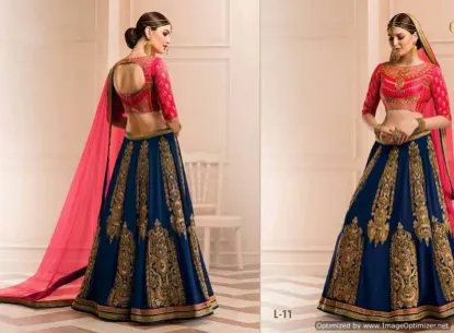 Picture of modest maxi gown lehenga choli ethnic partywear piece b