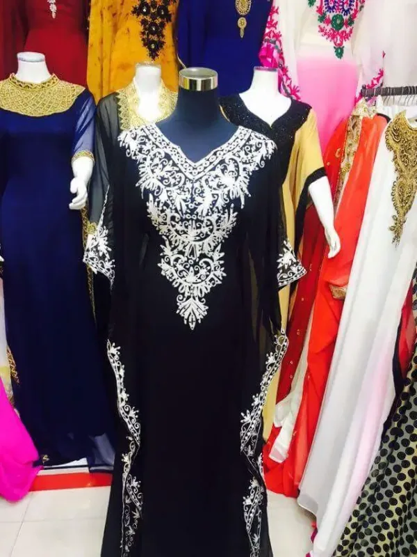 Picture of Radhe Designer Black Georgette Kaftan Dress for Women - F1681