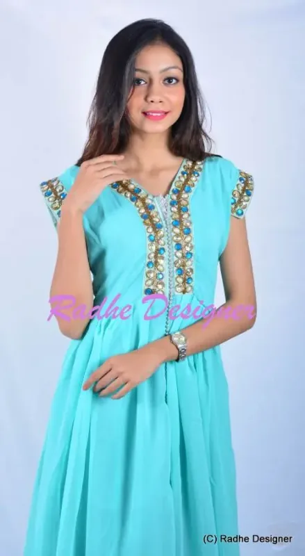 Picture of Radhe Designer Black Georgette Kaftan Dress for Women - Y152