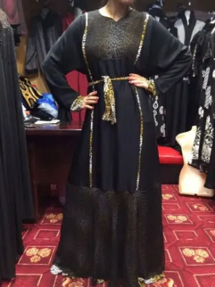 Picture of modest maxi gown eid dubai dark ferozi moroccan kaftan 