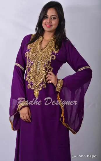 Picture of modest maxi gown eid dubai farasha moroccan kaftan dres