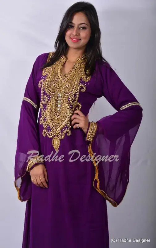 Picture of Radhe Designer Black Georgette Kaftan Dress for Women - Y1076