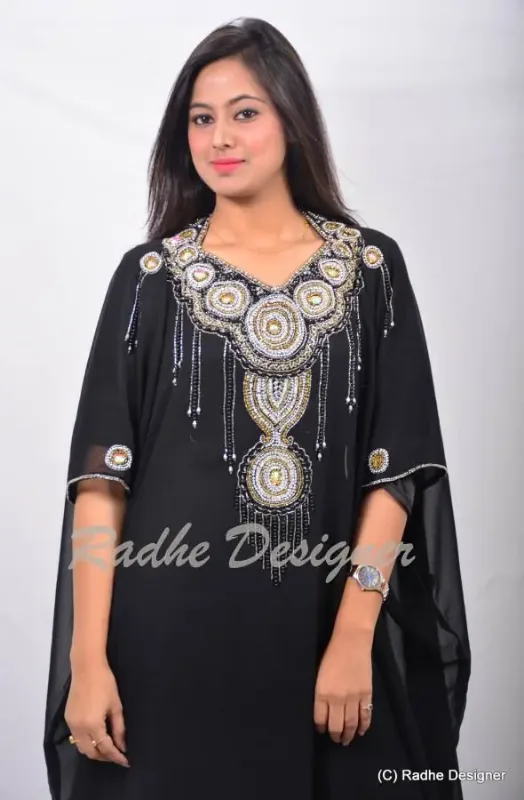 Picture of Multi Color Georgette Kaftan Dress for Women - Look 9630