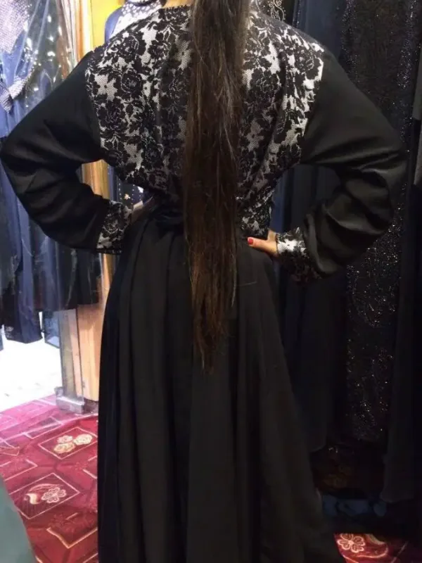 Picture of Radhe Designer Black Georgette Kaftan Dress for Women - F1409
