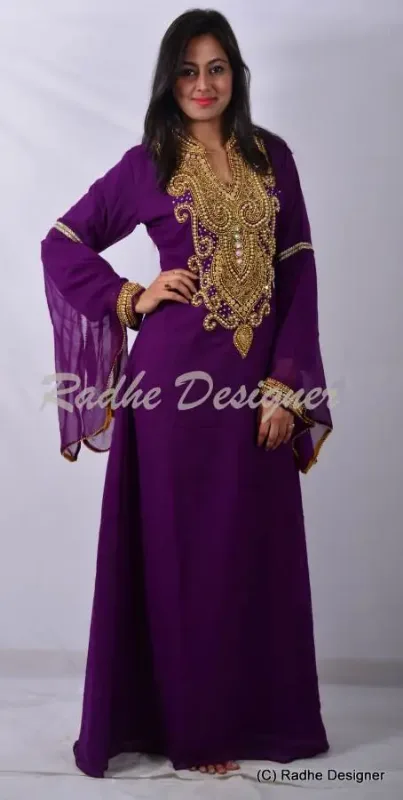 Picture of Radhe Designer Multicolor Georgette Kaftan Dress for Women - Y1072