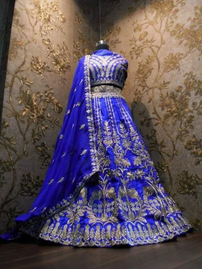 Picture of designer blue lehenga choli for women bollywood style ,