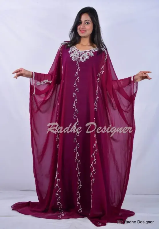 Picture of Radhe Designer Black Georgette Kaftan Dress for Women - Y1091