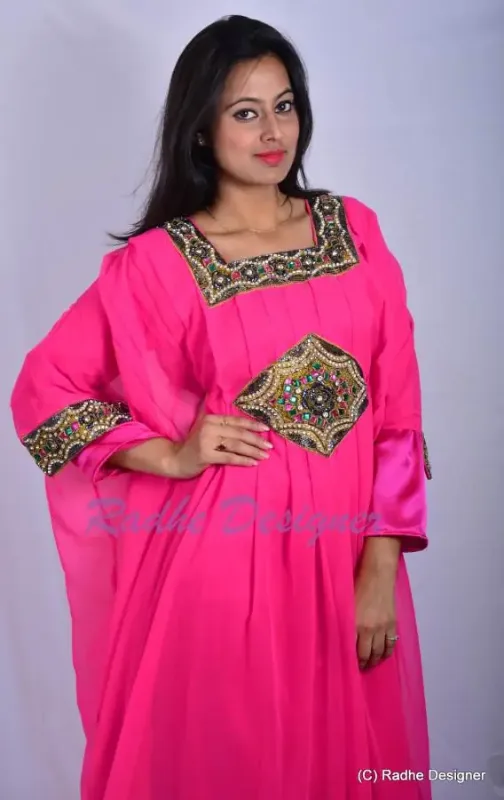 Picture of Multi Color Georgette Kaftan Dress for Women - Look 9649