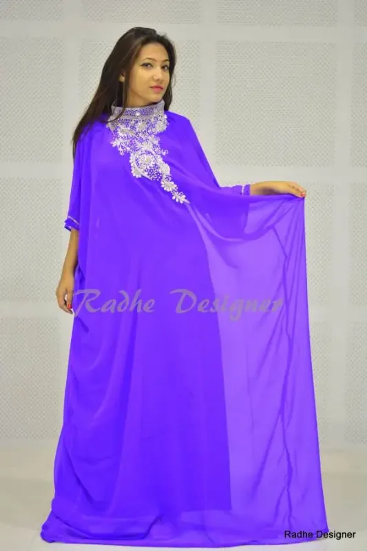 Picture of Multi Color Georgette Kaftan Dress for Women - Look 9650