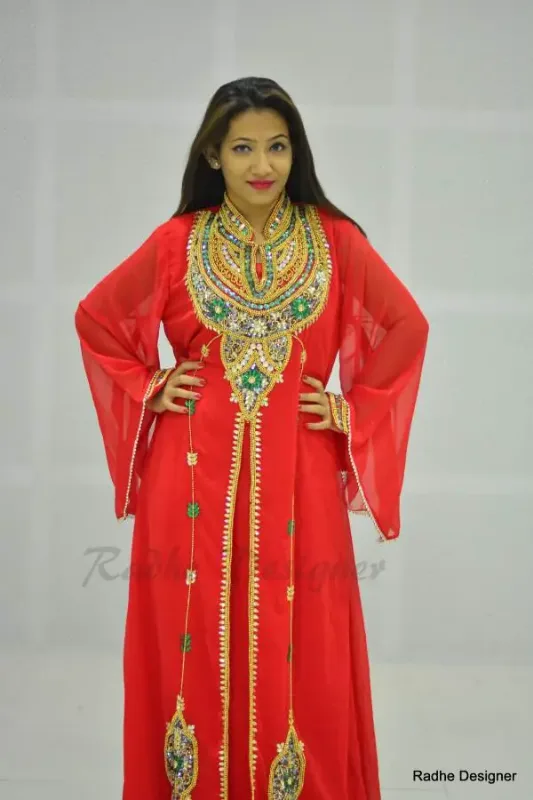 Picture of Radhe Designer Multicolor Georgette Kaftan Dress for Women - Y589