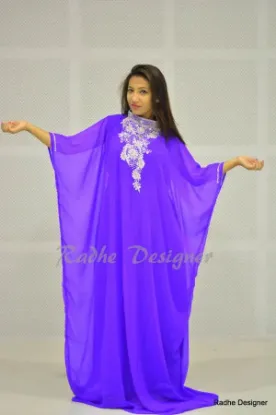 Picture of modest maxi gown Fancy V-Neck Dubai Arabian Kaftan Aba