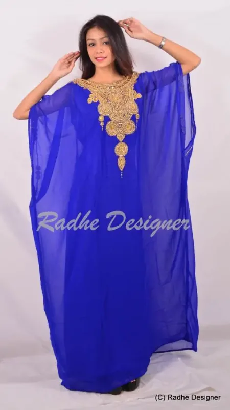 Picture of Radhe Designer Black Georgette Kaftan Dress for Women - Y685