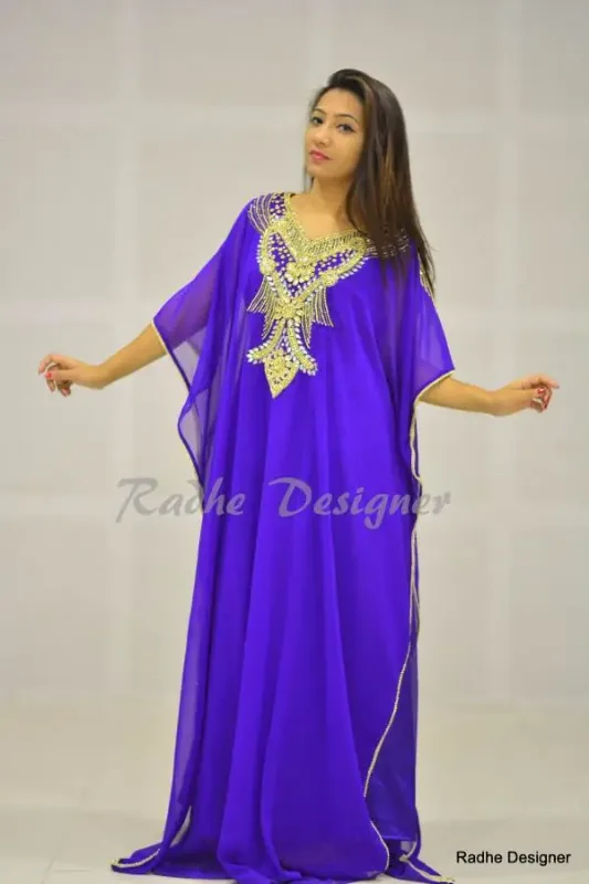 Picture of Multi Color Georgette Kaftan Dress for Women - Look 9664