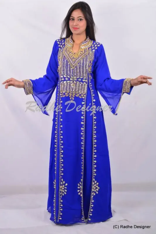 Picture of Radhe Designer Multicolor Georgette Kaftan Dress for Women - Y672