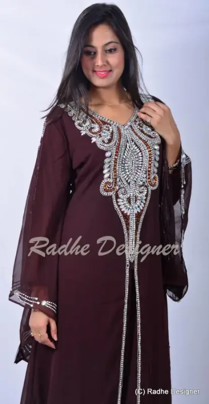 Picture of Radhe Designer Multicolor Georgette Kaftan Dress for Women - Y1049