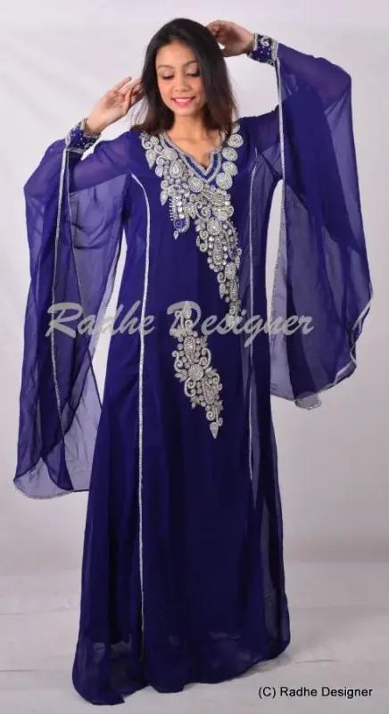 Picture of Radhe Designer Multicolor Georgette Kaftan Dress for Women - Y825