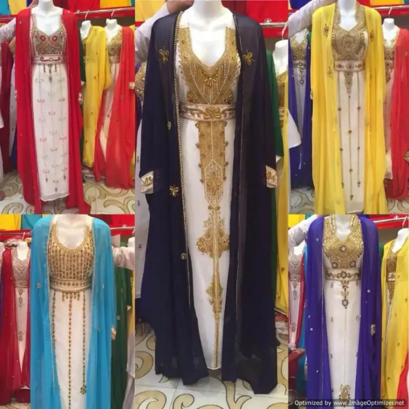 Picture of Radhe Designer Yellow Georgette Kaftan Dress for Women - F2272