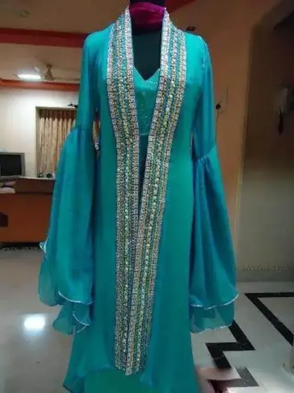 Picture of Radhe Designer Blue Georgette Kaftan Dress for Women - F10622