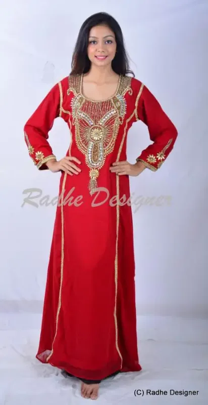 Picture of Radhe Designer Purple Georgette Kaftan Dress for Women - Y993