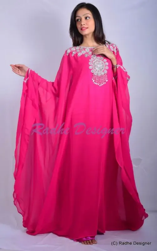 Picture of Multi Color Georgette Kaftan Dress for Women - Look 9694