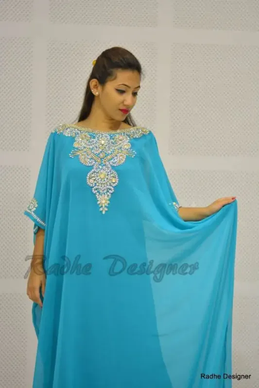 Picture of Radhe Designer Multicolor Georgette Kaftan Dress for Women - Y541