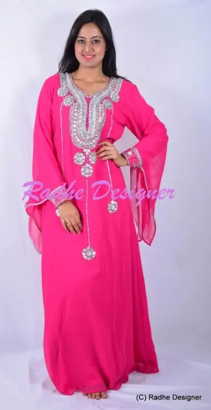 Picture of Radhe Designer Multicolor Georgette Kaftan Dress for Women - Y222