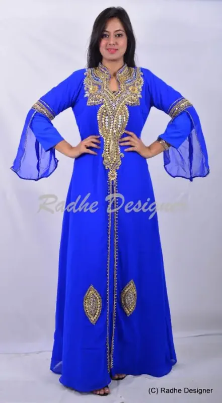 Picture of Radhe Designer Multicolor Georgette Kaftan Dress for Women - Y742