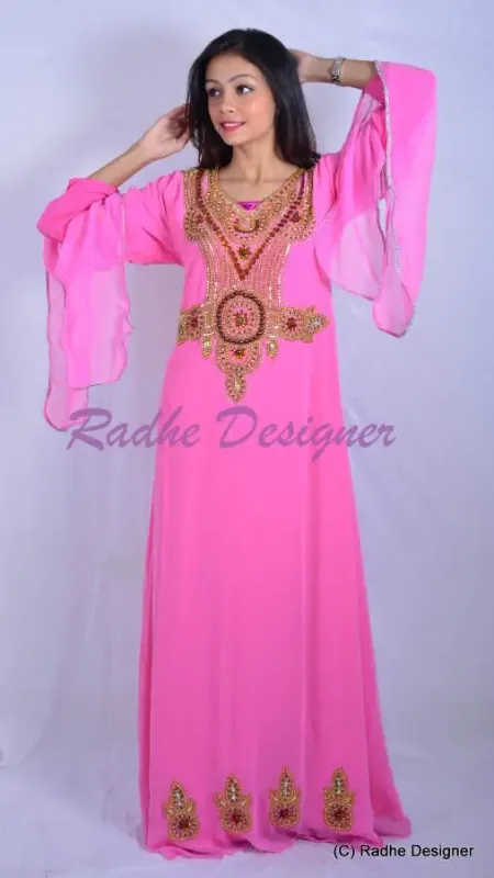 Picture of Multi Color Georgette Kaftan Dress for Women - Look 9717