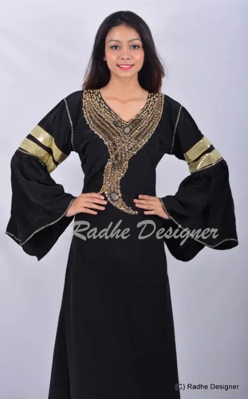 Picture of Radhe Designer Multicolor Georgette Kaftan Dress for Women - Y795