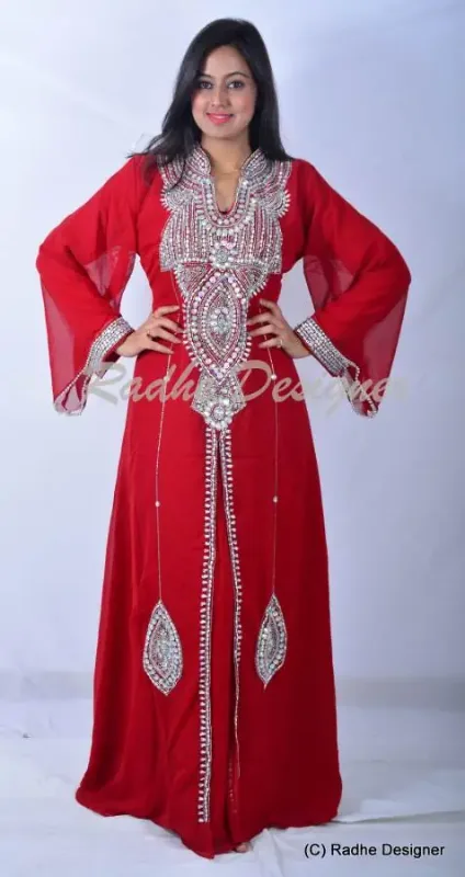 Picture of Radhe Designer Multicolor Georgette Kaftan Dress for Women - Y1021