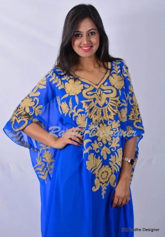 Picture of Radhe Designer Black Georgette Kaftan Dress for Women - Y957
