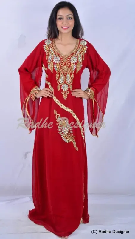 Picture of Radhe Designer Black Georgette Kaftan Dress for Women - Y1104