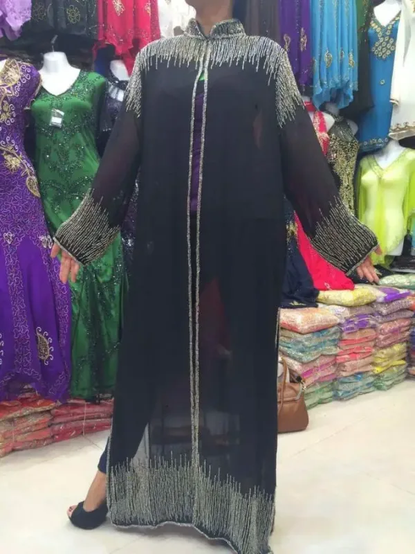 Picture of Radhe Designer Black Georgette Kaftan Dress for Women - F1543